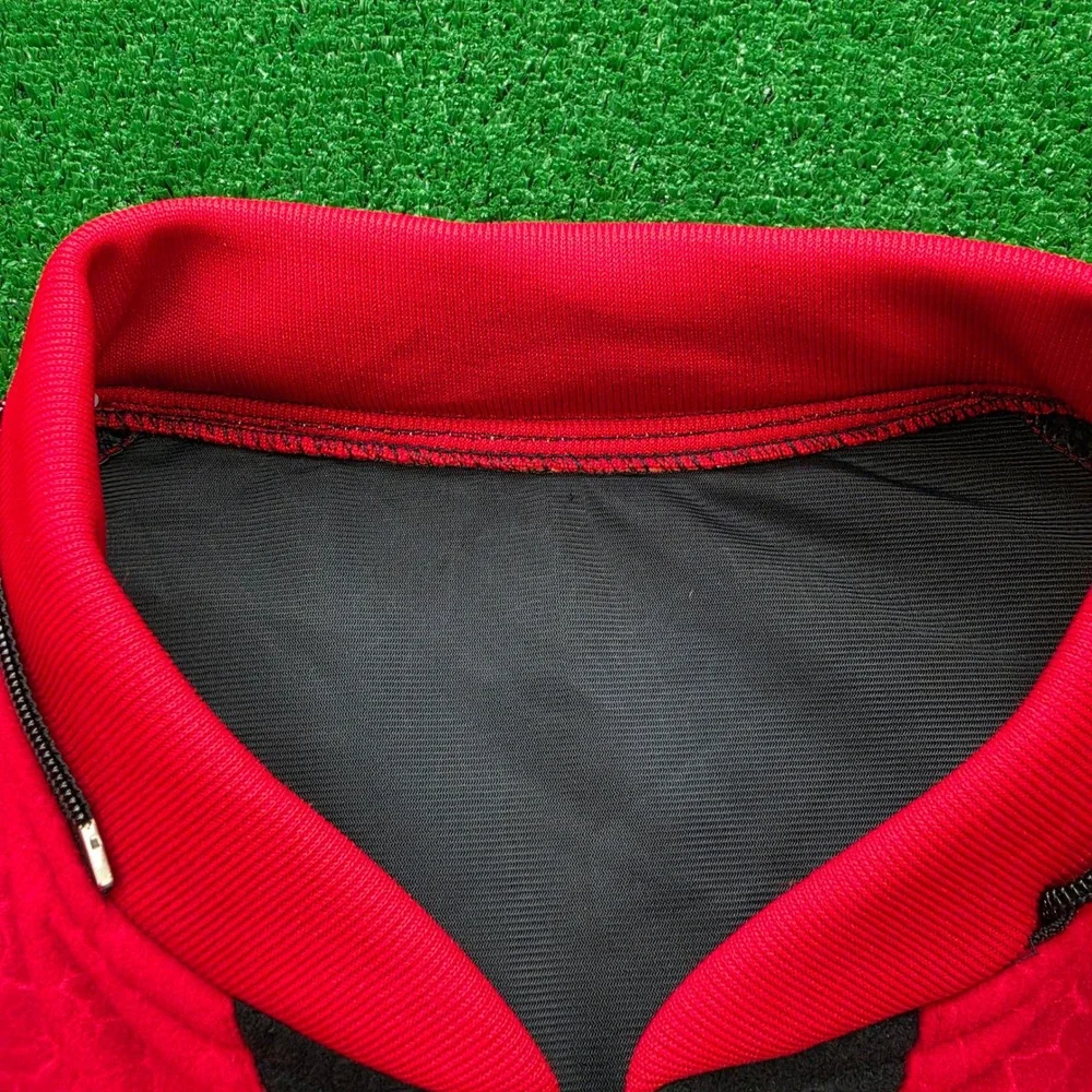 Vintage Arkansas Razorbacks Warmup Jacket Mens Large/XL Red Black Crackle Print